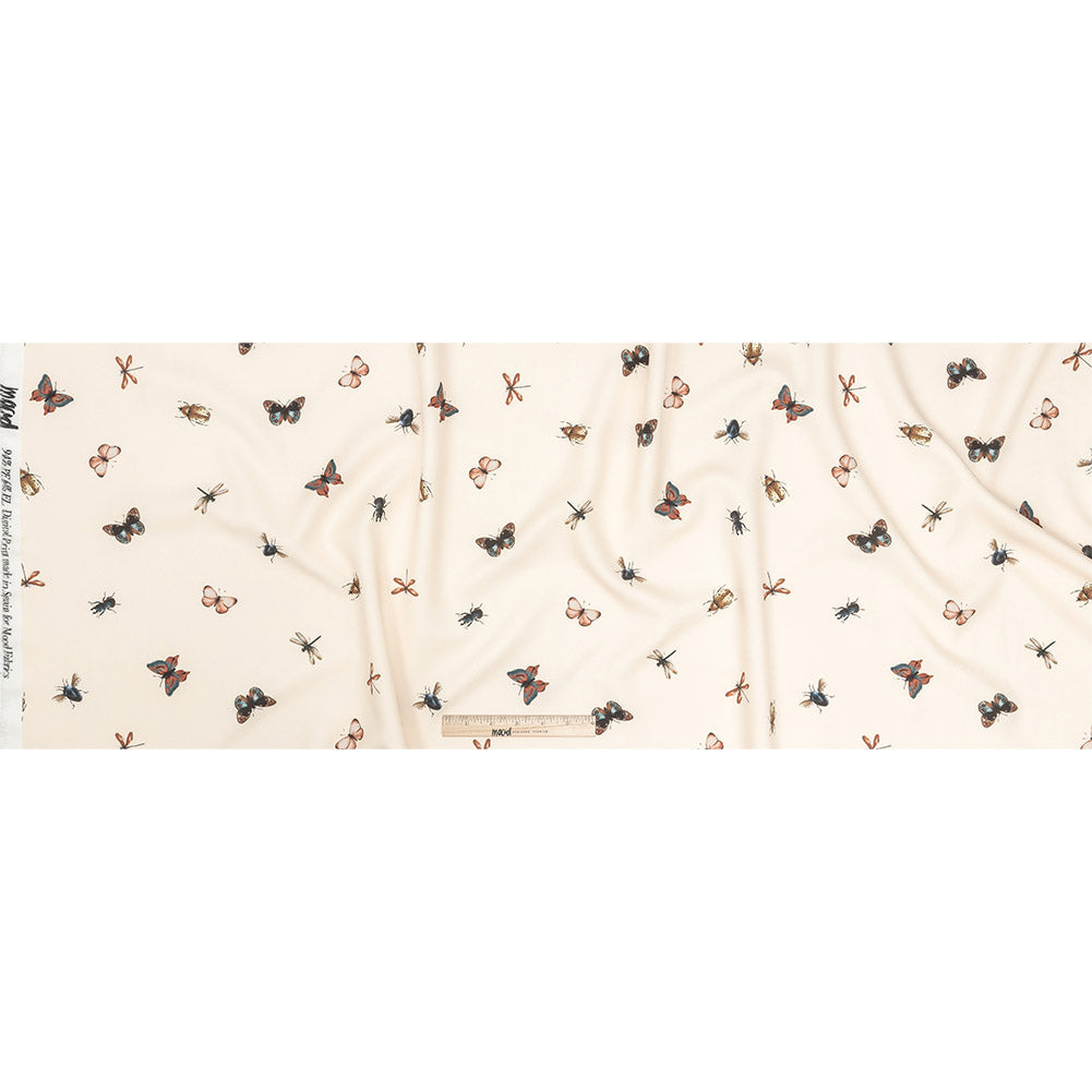 Stretch Polyester Crepe - Cream Insects - Butterfly Effect Print - Mood Exclusive Harvest Collection - Full Stretch Polyester Crepe - Cream Insects - Butterfly Effect Print - Mood Exclusive Harvest Collection - Full
