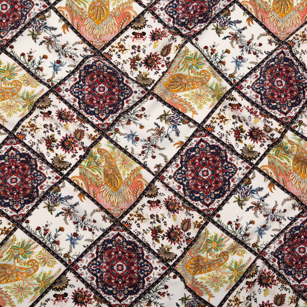 Stretch Polyester Crepe - Floral Patchwork - Ardent Love Print - Mood Exclusive Kenko Collection Stretch Polyester Crepe - Floral Patchwork - Ardent Love Print - Mood Exclusive Kenko Collection
