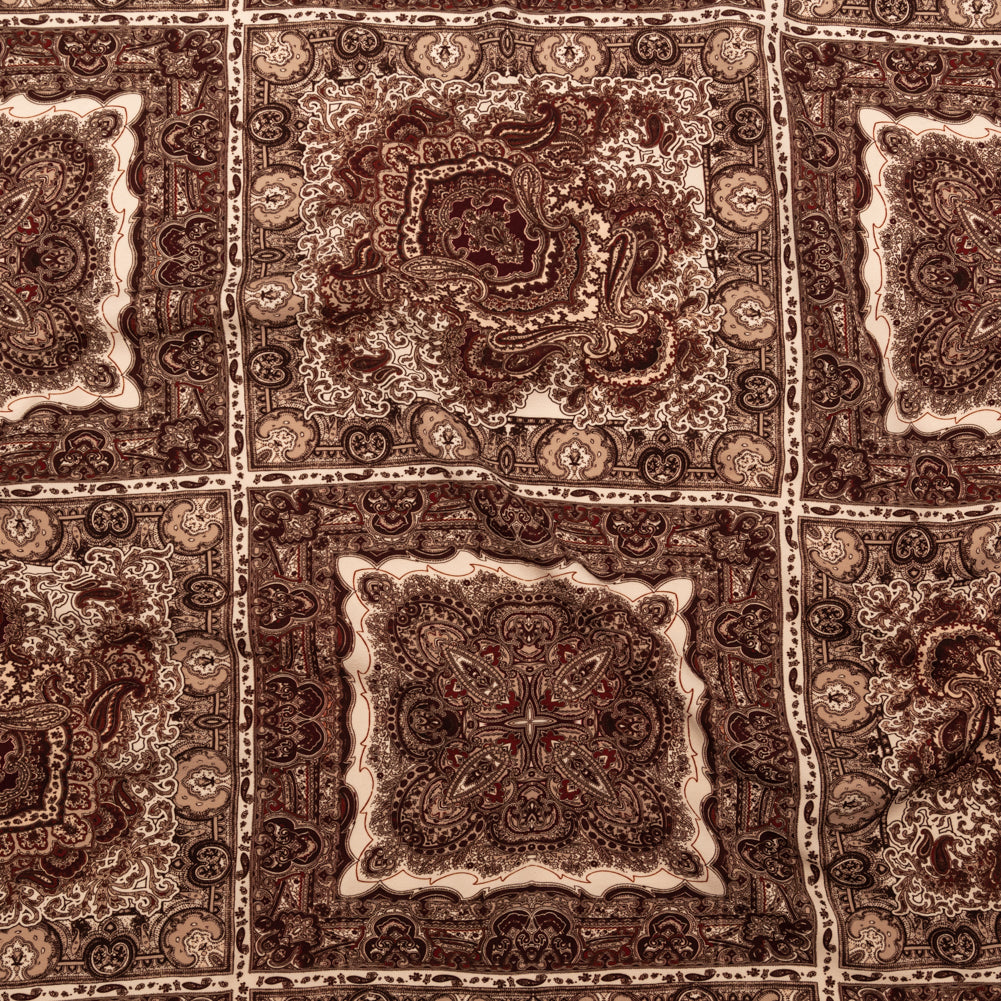 Stretch Polyester Crepe - Bandana Patchwork - Majestic Medley Print - Mood Exclusive Serengeti Collection Stretch Polyester Crepe - Bandana Patchwork - Majestic Medley Print - Mood Exclusive Serengeti Collection