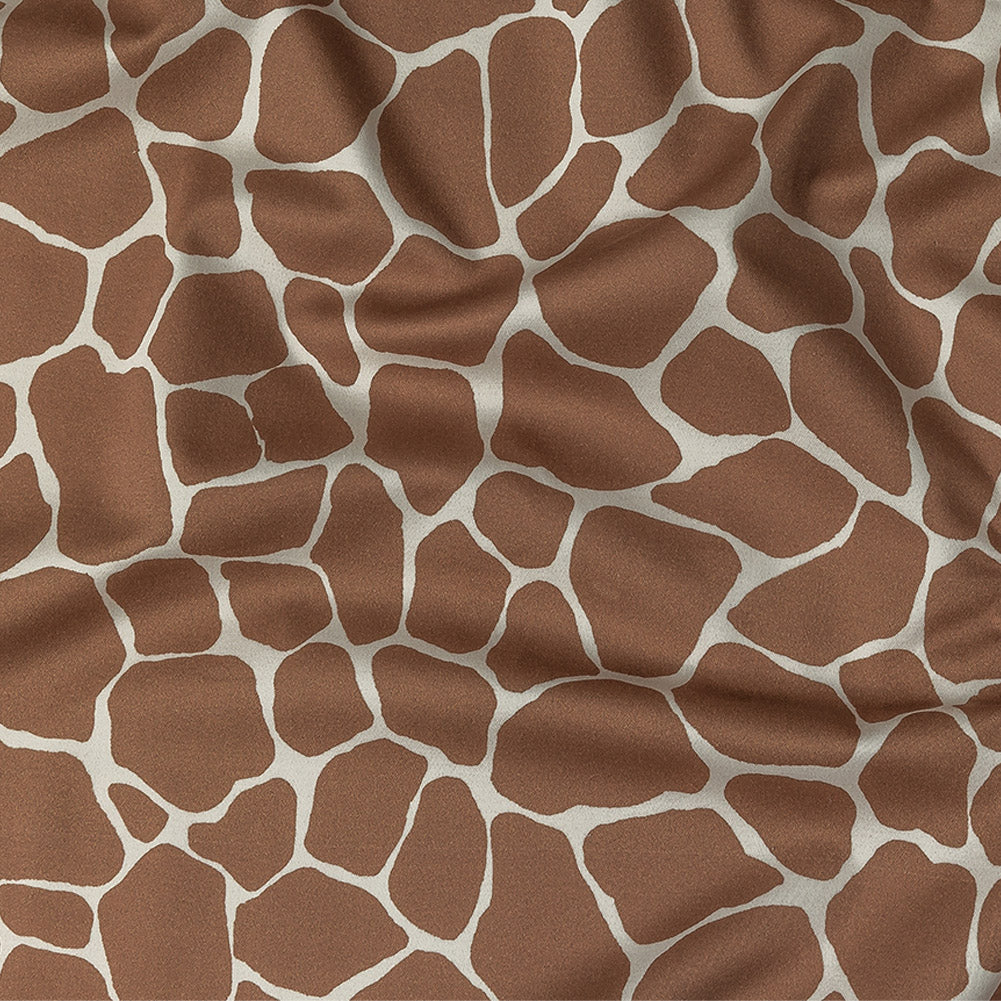 Stretch Cotton Sateen - Brown Giraffe Spots - Amorphous Amalgamation Print - Mood Exclusive Serengeti Collection Stretch Cotton Sateen - Brown Giraffe Spots - Amorphous Amalgamation Print - Mood Exclusive Serengeti Collection