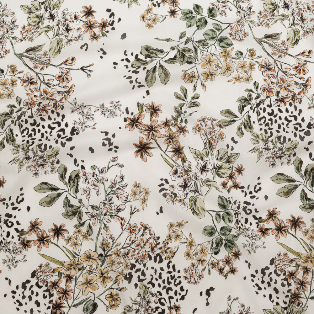 Cotton Voile - White Floral - Blossoms Adrift Print - Mood Exclusive Serengeti Collection Cotton Voile - White Floral - Blossoms Adrift Print - Mood Exclusive Serengeti Collection