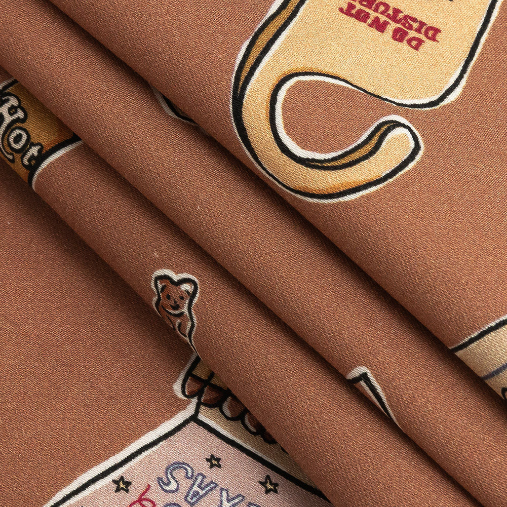 Stretch Cotton Sateen - Rosy Pink Object Icons - La Sera Print - Mood Exclusive Viso Collection Folded Stretch Cotton Sateen - Rosy Pink Object Icons - La Sera Print - Mood Exclusive Viso Collection Folded