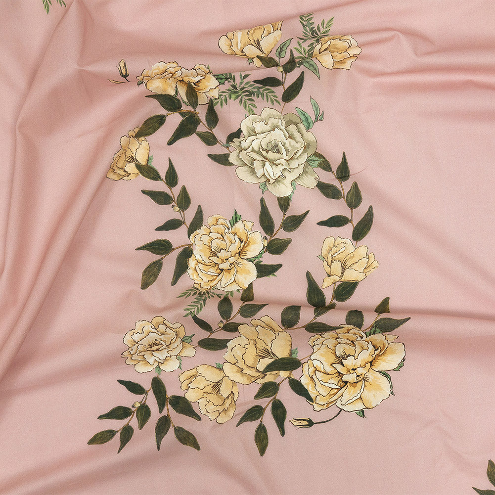 Cotton Voile - Pink and Yellow Roses - Grazie Print - Mood Exclusive Viso Collection Cotton Voile - Pink and Yellow Roses - Grazie Print - Mood Exclusive Viso Collection