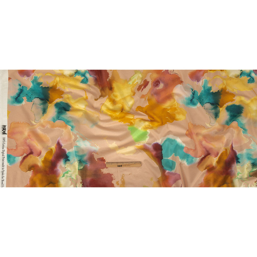 Cotton Voile - Rainbow Painterly Abstract - Fresco Print - Mood Exclusive Viso Collection - Full Cotton Voile - Rainbow Painterly Abstract - Fresco Print - Mood Exclusive Viso Collection - Full