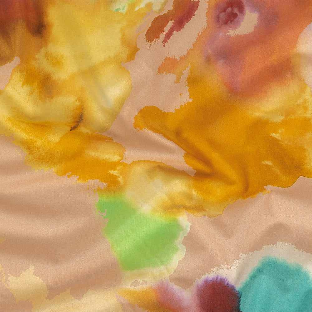 Cotton Voile - Rainbow Painterly Abstract - Fresco Print - Mood Exclusive Viso Collection Cotton Voile - Rainbow Painterly Abstract - Fresco Print - Mood Exclusive Viso Collection