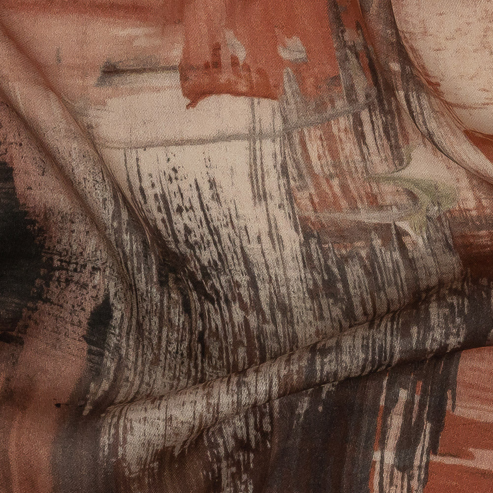 Rayon Challis - Pink and Gray Brushstrokes - Brush With Danger Print - Mood Exclusive Rio Collection - Detail Rayon Challis - Pink and Gray Brushstrokes - Brush With Danger Print - Mood Exclusive Rio Collection - Detail