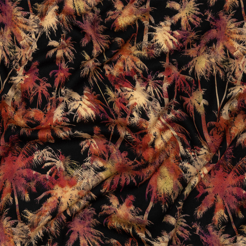 Rayon Challis - Black and Pink Palm Trees - Pindorama Print - Mood Exclusive Rio Collection Rayon Challis - Black and Pink Palm Trees - Pindorama Print - Mood Exclusive Rio Collection