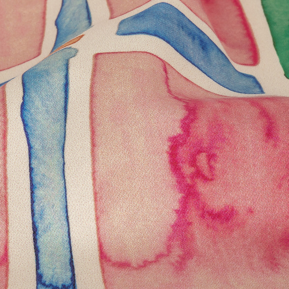 Stretch Cotton Sateen - Rainbow Watercolor Plaid - Jujube Jubilee Print - Mood Exclusive Sugar Collection - Detail Stretch Cotton Sateen - Rainbow Watercolor Plaid - Jujube Jubilee Print - Mood Exclusive Sugar Collection - Detail