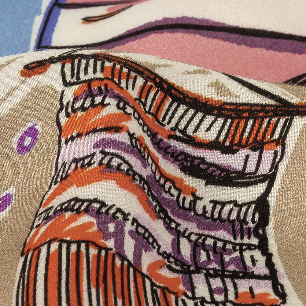 Rayon Challis - Multicolor Indoor Spaces - Where You're Planted Print - Mood Exclusive Wisteria Collection Detail Rayon Challis - Multicolor Indoor Spaces - Where You're Planted Print - Mood Exclusive Wisteria Collection Detail