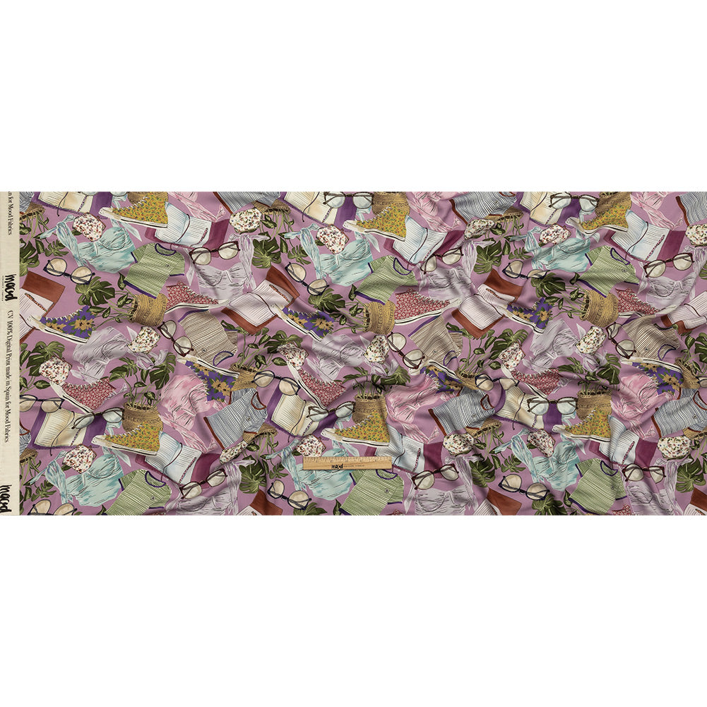 Rayon Challis - Lavender Clothes and Plants - Morning Memory Print - Mood Exclusive Wisteria Collection Full Rayon Challis - Lavender Clothes and Plants - Morning Memory Print - Mood Exclusive Wisteria Collection Full