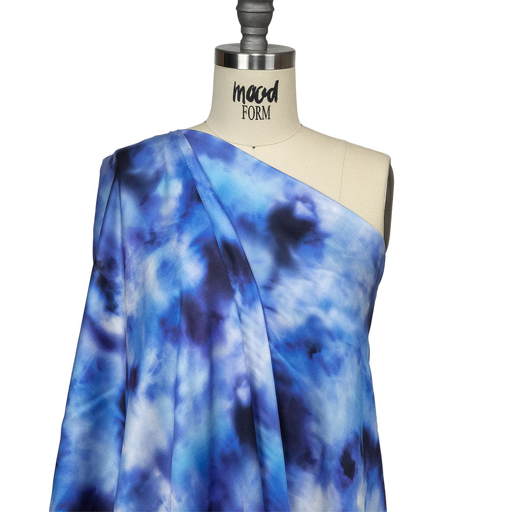 Rayon Challis - Blue Tie Dye - High Tide Print - Mood Exclusive Indigo Collection - Drape Rayon Challis - Blue Tie Dye - High Tide Print - Mood Exclusive Indigo Collection - Drape
