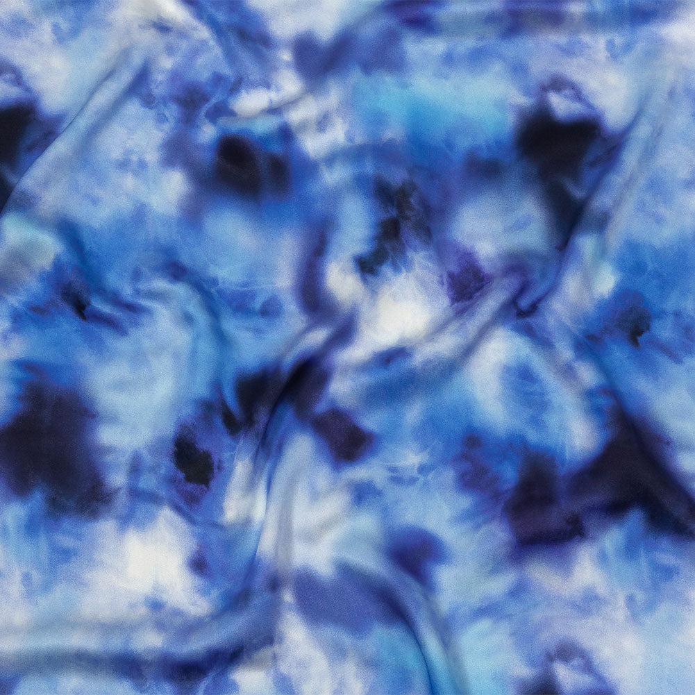Rayon Challis - Blue Tie Dye - High Tide Print - Mood Exclusive Indigo Collection Rayon Challis - Blue Tie Dye - High Tide Print - Mood Exclusive Indigo Collection