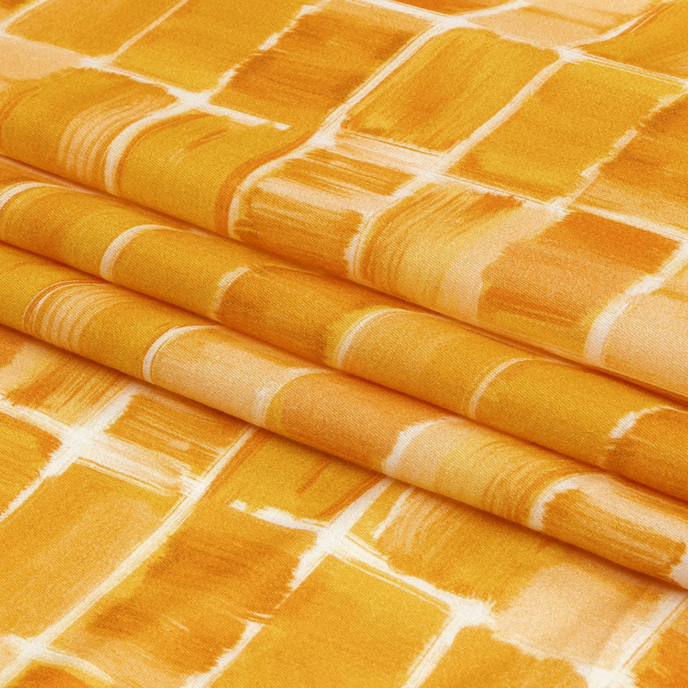 Rayon Challis - Yellow Painted Squares - Swatch Me Print - Mood Exclusive Citrus Collection - Folded Rayon Challis - Yellow Painted Squares - Swatch Me Print - Mood Exclusive Citrus Collection - Folded