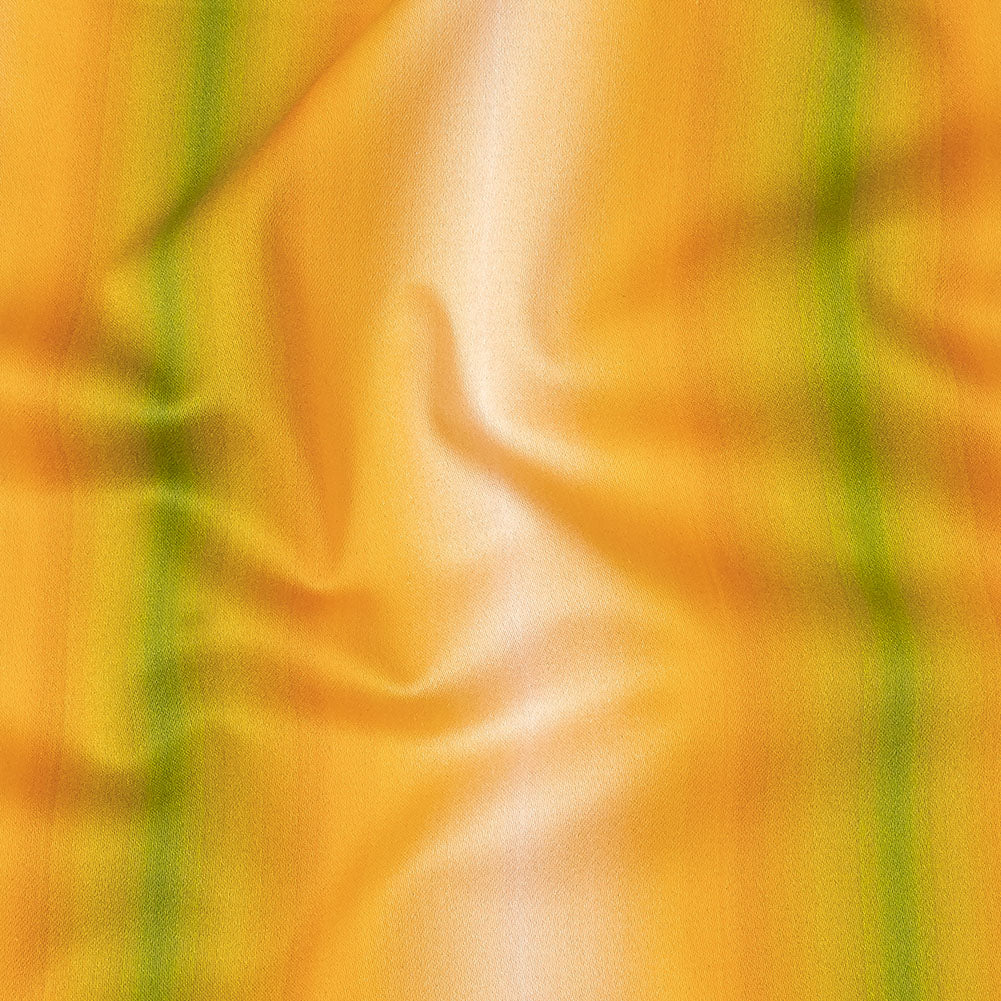 Stretch Cotton Sateen - Green and Yellow Gradient Stripes - Marmalade Parade Print - Mood Exclusive Citrus Collection Stretch Cotton Sateen - Green and Yellow Gradient Stripes - Marmalade Parade Print - Mood Exclusive Citrus Collection