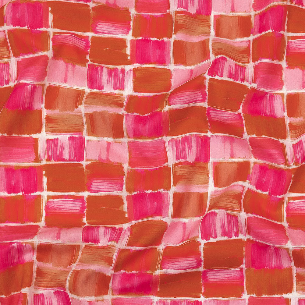Cotton Voile - Pink Painted Squares - Swatch Me Print - Mood Exclusive Citrus Collection Cotton Voile - Pink Painted Squares - Swatch Me Print - Mood Exclusive Citrus Collection