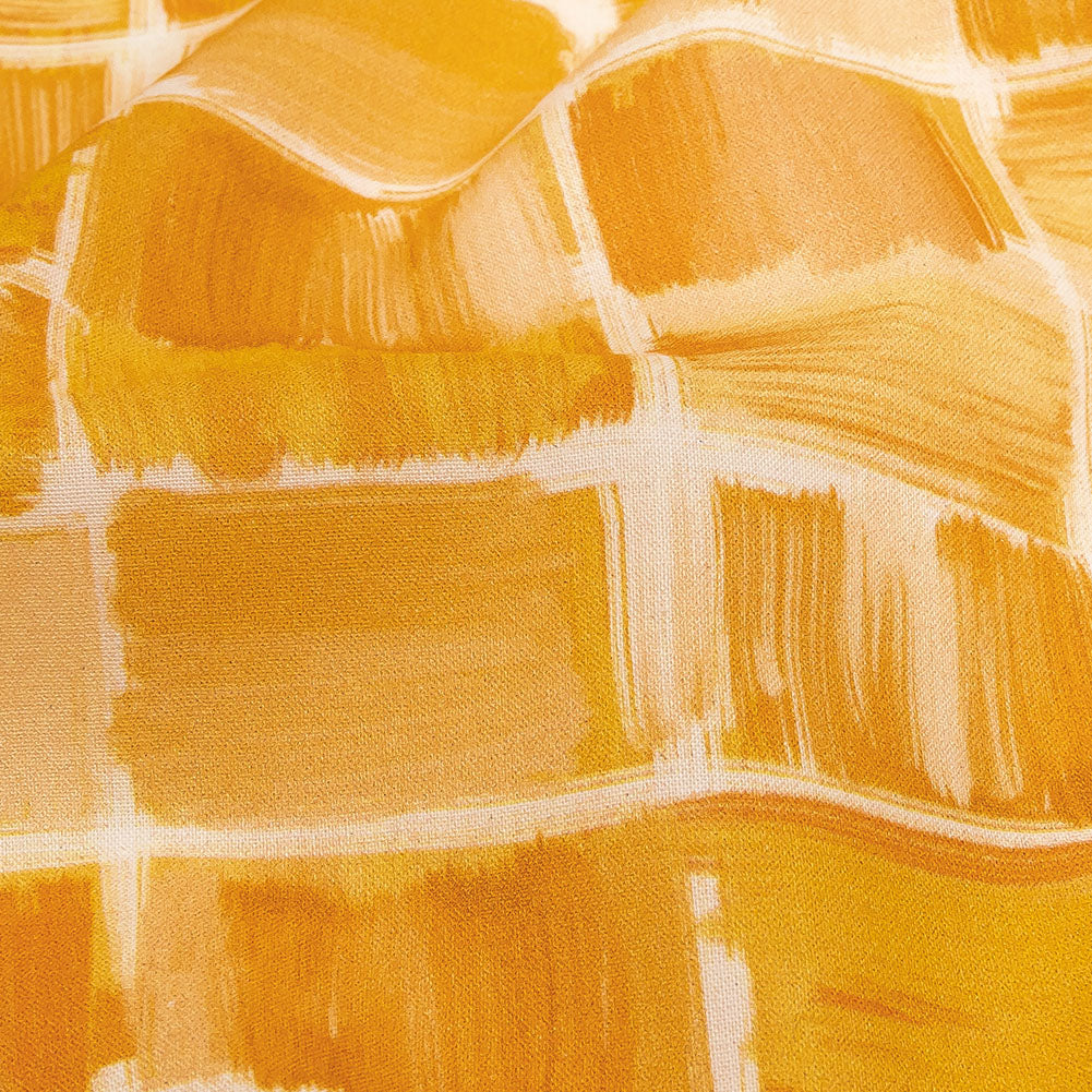 Cotton Voile - Yellow Painted Squares - Swatch Me Print - Mood Exclusive Citrus Collection - Detail Cotton Voile - Yellow Painted Squares - Swatch Me Print - Mood Exclusive Citrus Collection - Detail