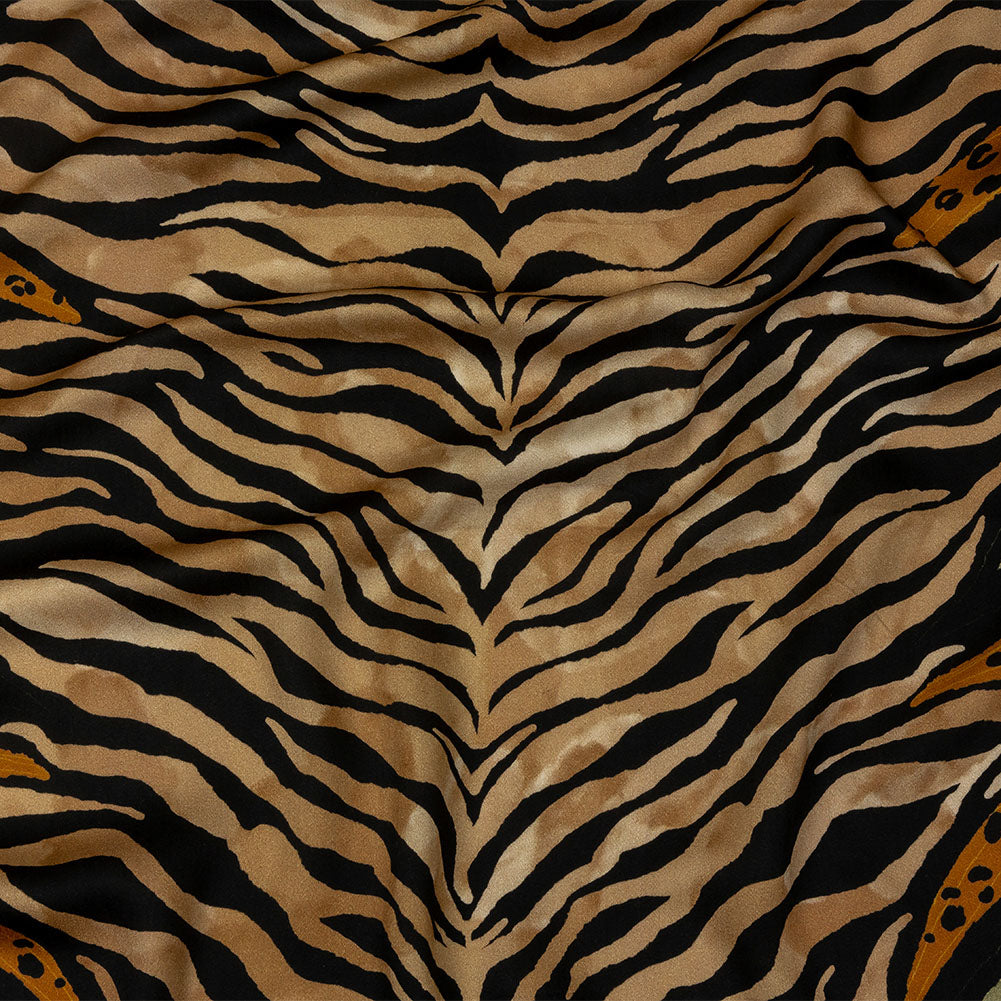 Rayon Challis - Beige and Black Wings and Tiger Stripes - Wild Wonders Print - Mood Exclusive Rockland Collection Rayon Challis - Beige and Black Wings and Tiger Stripes - Wild Wonders Print - Mood Exclusive Rockland Collection