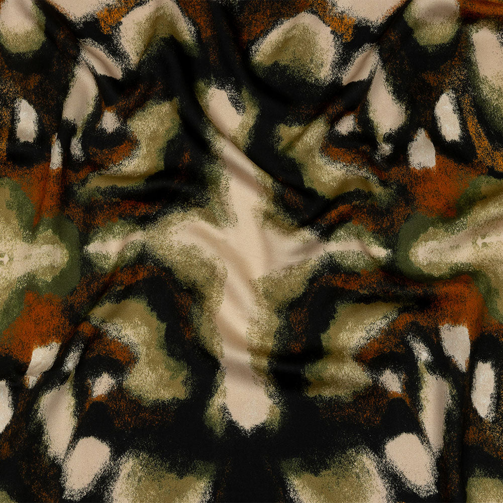 Rayon Challis - Black and Beige Abstract - From the Earth Print - Mood Exclusive Rockland Collection Rayon Challis - Black and Beige Abstract - From the Earth Print - Mood Exclusive Rockland Collection