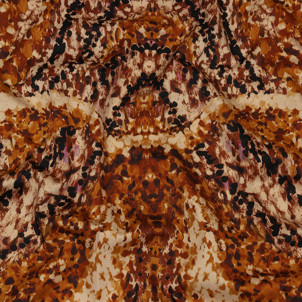 Stretch Cotton Sateen - Beige and Orange Abstract - Summit Sketches Print - Mood Exclusive Rockland Collection Stretch Cotton Sateen - Beige and Orange Abstract - Summit Sketches Print - Mood Exclusive Rockland Collection