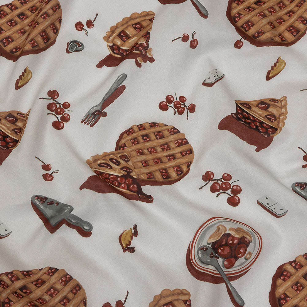 Cotton Voile - White Cherry Pies - Baked Fresh Print - Mood Exclusive Rockland Collection Cotton Voile - White Cherry Pies - Baked Fresh Print - Mood Exclusive Rockland Collection