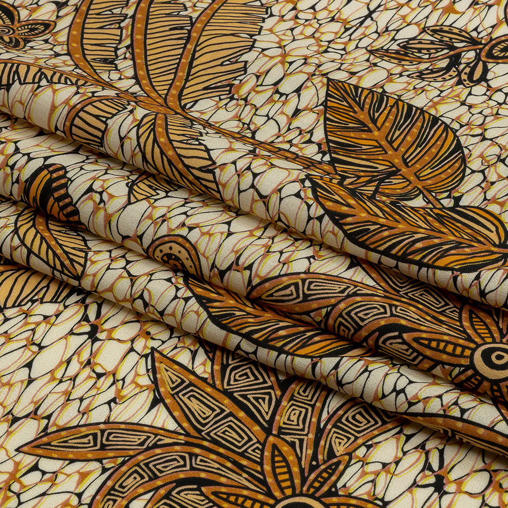 Cotton Voile - Orange and White Palm Trees - Sunny Summers Print - Mood Exclusive Rockland Collection - Folded Cotton Voile - Orange and White Palm Trees - Sunny Summers Print - Mood Exclusive Rockland Collection - Folded