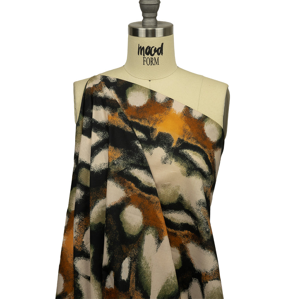 Cotton Voile - Black and Beige Abstract - From the Earth Print - Mood Exclusive Rockland Collection - Drape Cotton Voile - Black and Beige Abstract - From the Earth Print - Mood Exclusive Rockland Collection - Drape
