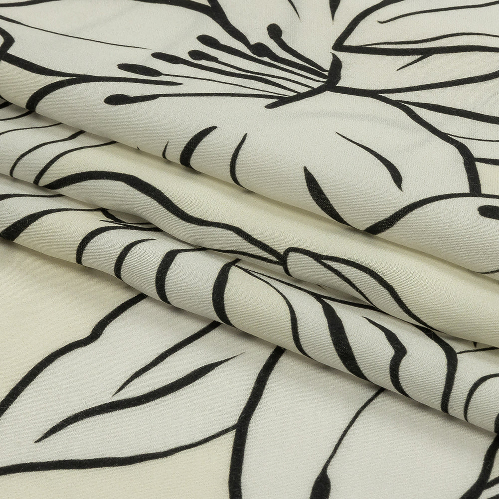 Rayon Challis - White Floral - Central Park Spring Print - Mood Exclusive Metro Collection - Folded Rayon Challis - White Floral - Central Park Spring Print - Mood Exclusive Metro Collection - Folded
