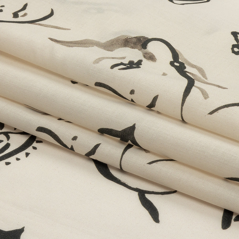 Cotton Voile - Black and White Face Drawings - Everyday Runway Print - Mood Exclusive Metro Collection - Folded Cotton Voile - Black and White Face Drawings - Everyday Runway Print - Mood Exclusive Metro Collection - Folded