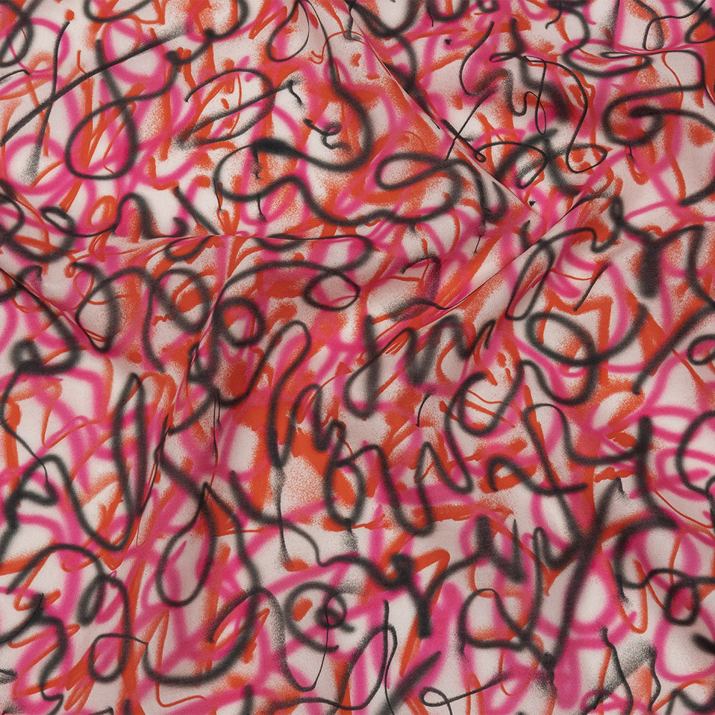Cotton Voile - Pink Spraypaint Scribbles - Love Notorious Print - Mood Exclusive Metro Collection Cotton Voile - Pink Spraypaint Scribbles - Love Notorious Print - Mood Exclusive Metro Collection