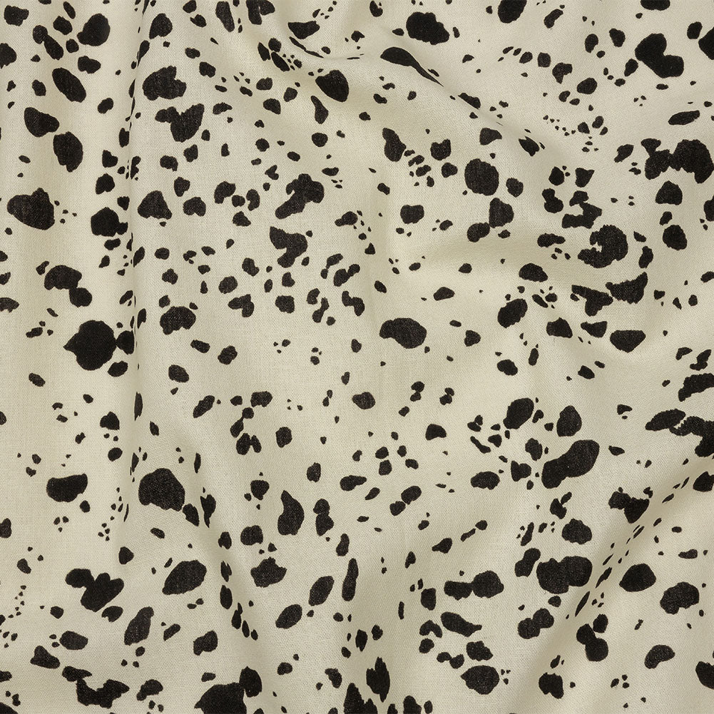 Linen and Rayon Woven - Black and White Dalmatian Spots - Fire Dogs Print - Mood Exclusive Metro Collection Linen and Rayon Woven - Black and White Dalmatian Spots - Fire Dogs Print - Mood Exclusive Metro Collection