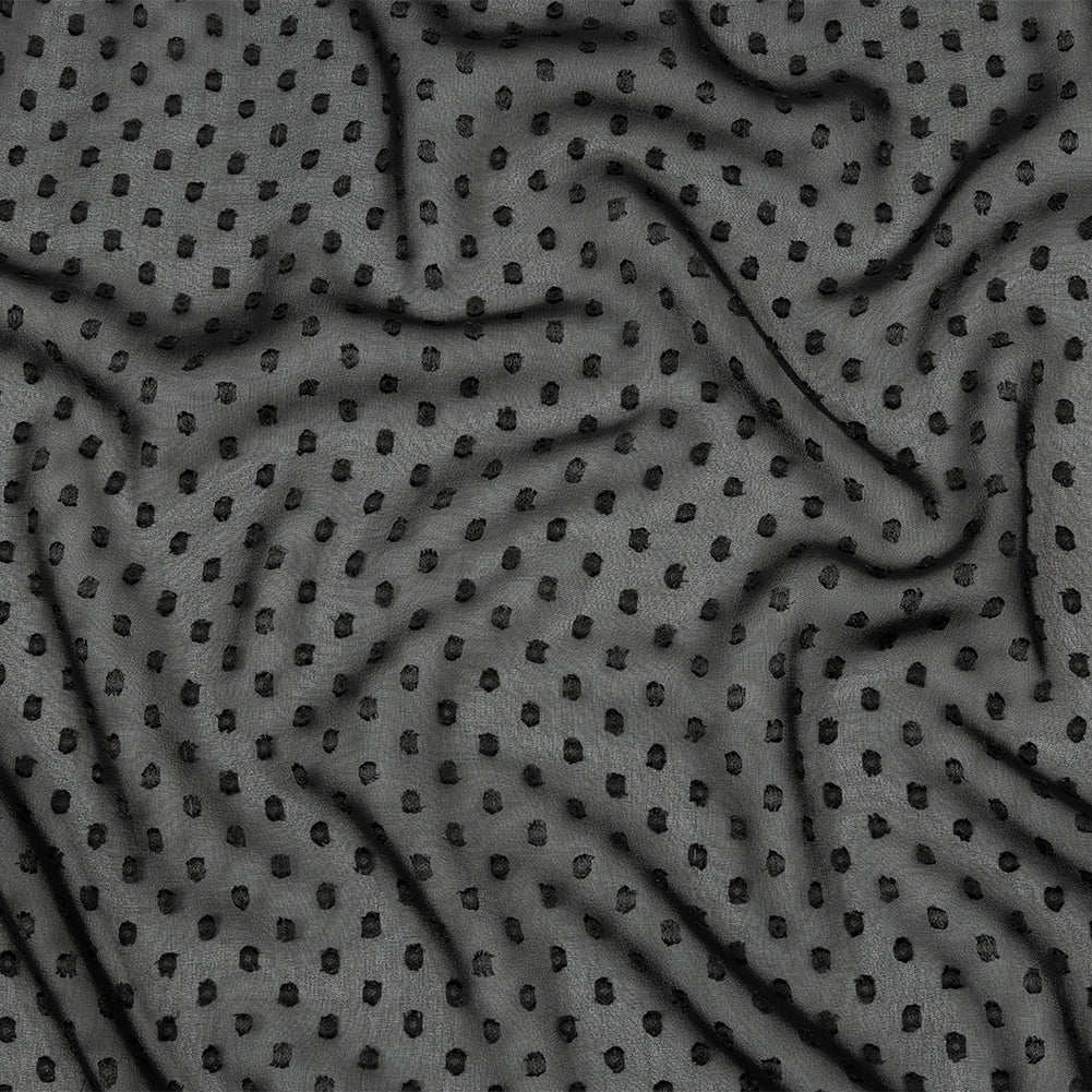Polyester Swiss Dot - Black - Mood Exclusive Annamae Collection Polyester Swiss Dot - Black - Mood Exclusive Annamae Collection