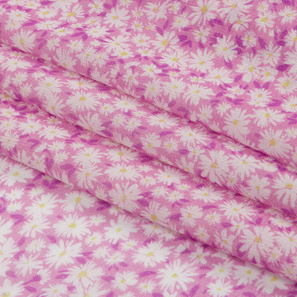 Viscose Georgette - Pink and White Floral - Sunday in the Park Print - Mood Exclusive Secret Garden Collection - Folded Viscose Georgette - Pink and White Floral - Sunday in the Park Print - Mood Exclusive Secret Garden Collection - Folded