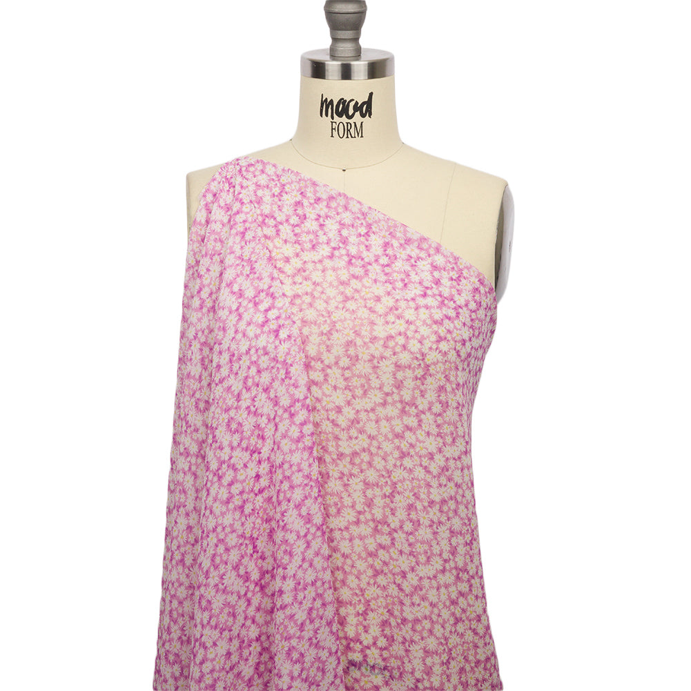 Viscose Georgette - Pink and White Floral - Sunday in the Park Print - Mood Exclusive Secret Garden Collection - Drape Viscose Georgette - Pink and White Floral - Sunday in the Park Print - Mood Exclusive Secret Garden Collection - Drape