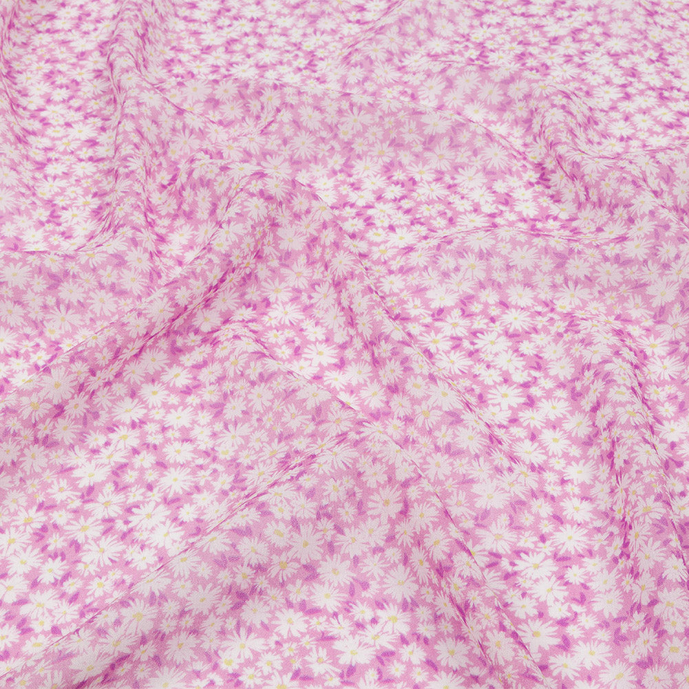 Viscose Georgette - Pink and White Floral - Sunday in the Park Print - Mood Exclusive Secret Garden Collection Viscose Georgette - Pink and White Floral - Sunday in the Park Print - Mood Exclusive Secret Garden Collection
