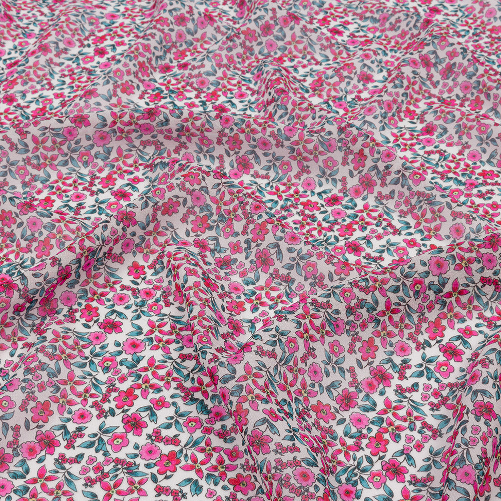 Viscose Georgette - Pink Floral - Botanical Stroll Print - Mood Exclusive Secret Garden Collection Viscose Georgette - Pink Floral - Botanical Stroll Print - Mood Exclusive Secret Garden Collection