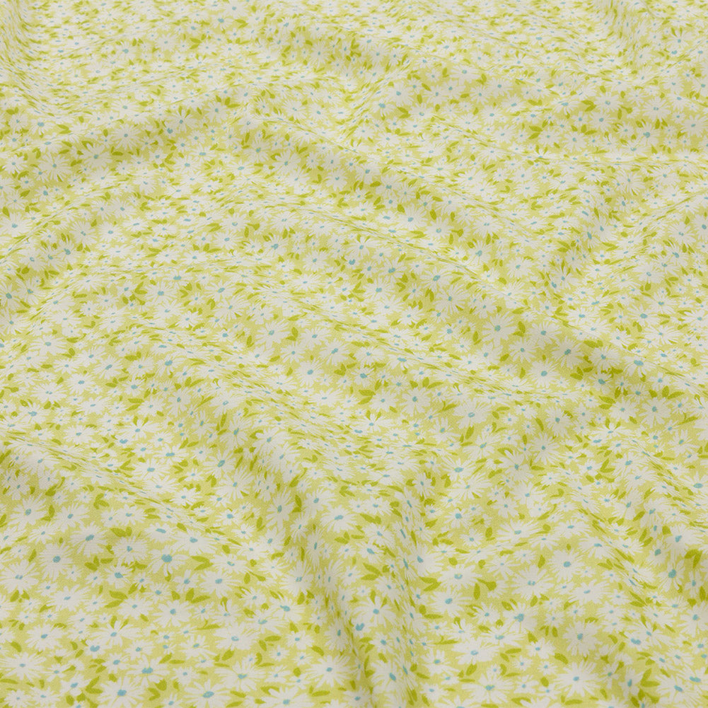 Cotton Poplin - Lime Green and White Floral - Sunday in the Park Print - Mood Exclusive Secret Garden Collection Cotton Poplin - Lime Green and White Floral - Sunday in the Park Print - Mood Exclusive Secret Garden Collection