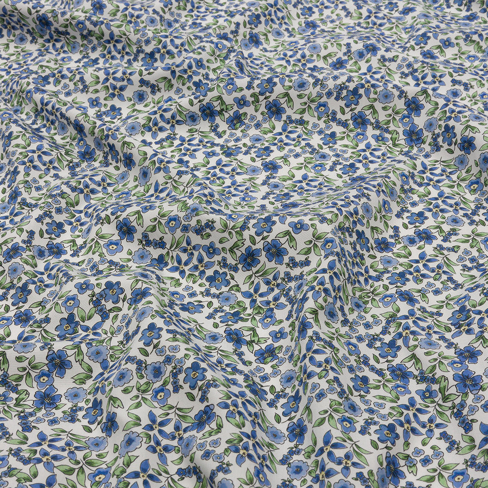 Cotton Poplin - Blue Floral - Botanical Stroll Print - Mood Exclusive Secret Garden Collection Cotton Poplin - Blue Floral - Botanical Stroll Print - Mood Exclusive Secret Garden Collection