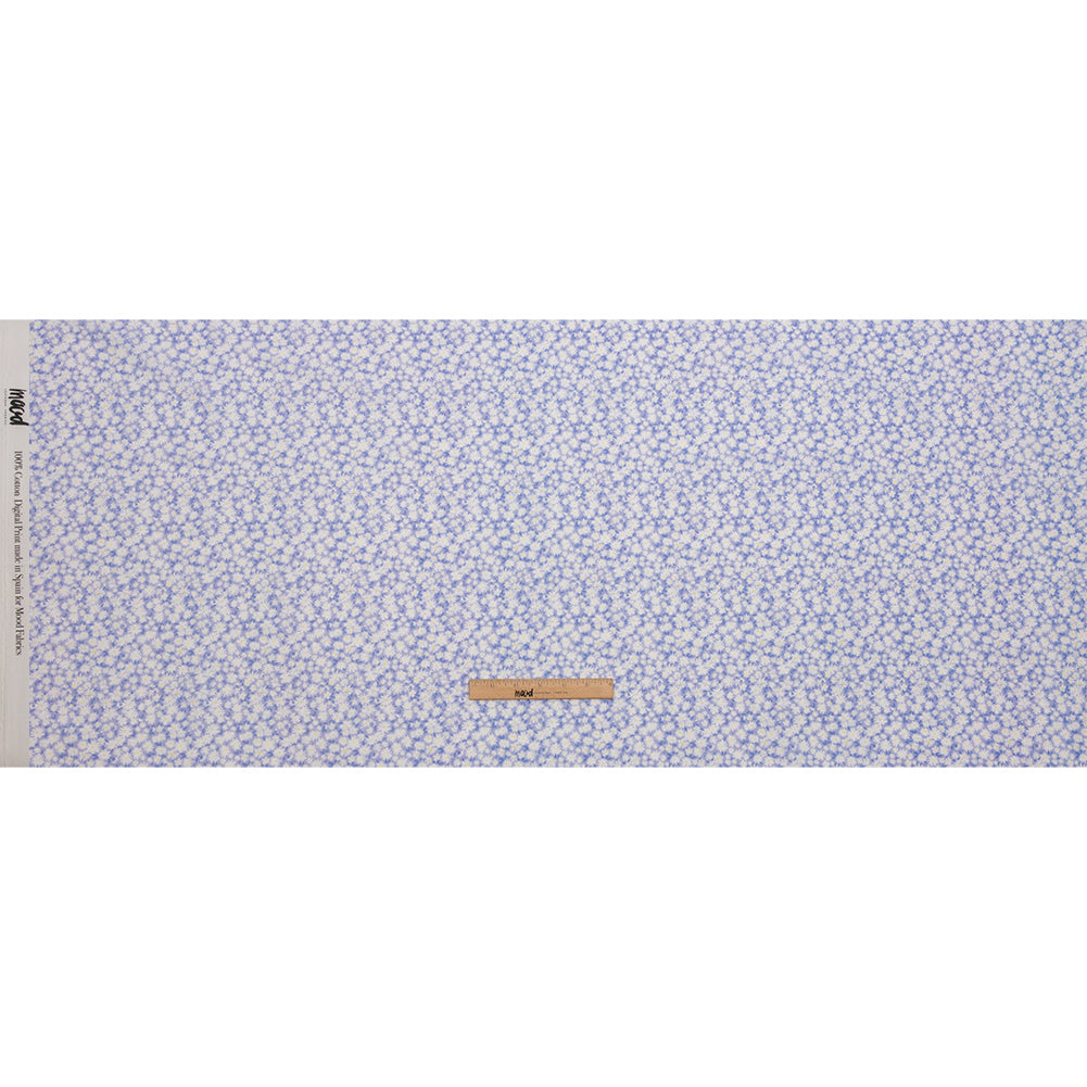 Cotton Voile - Periwinkle and White Floral - Sunday in the Park Print - Mood Exclusive Secret Garden Collection - Full Cotton Voile - Periwinkle and White Floral - Sunday in the Park Print - Mood Exclusive Secret Garden Collection - Full