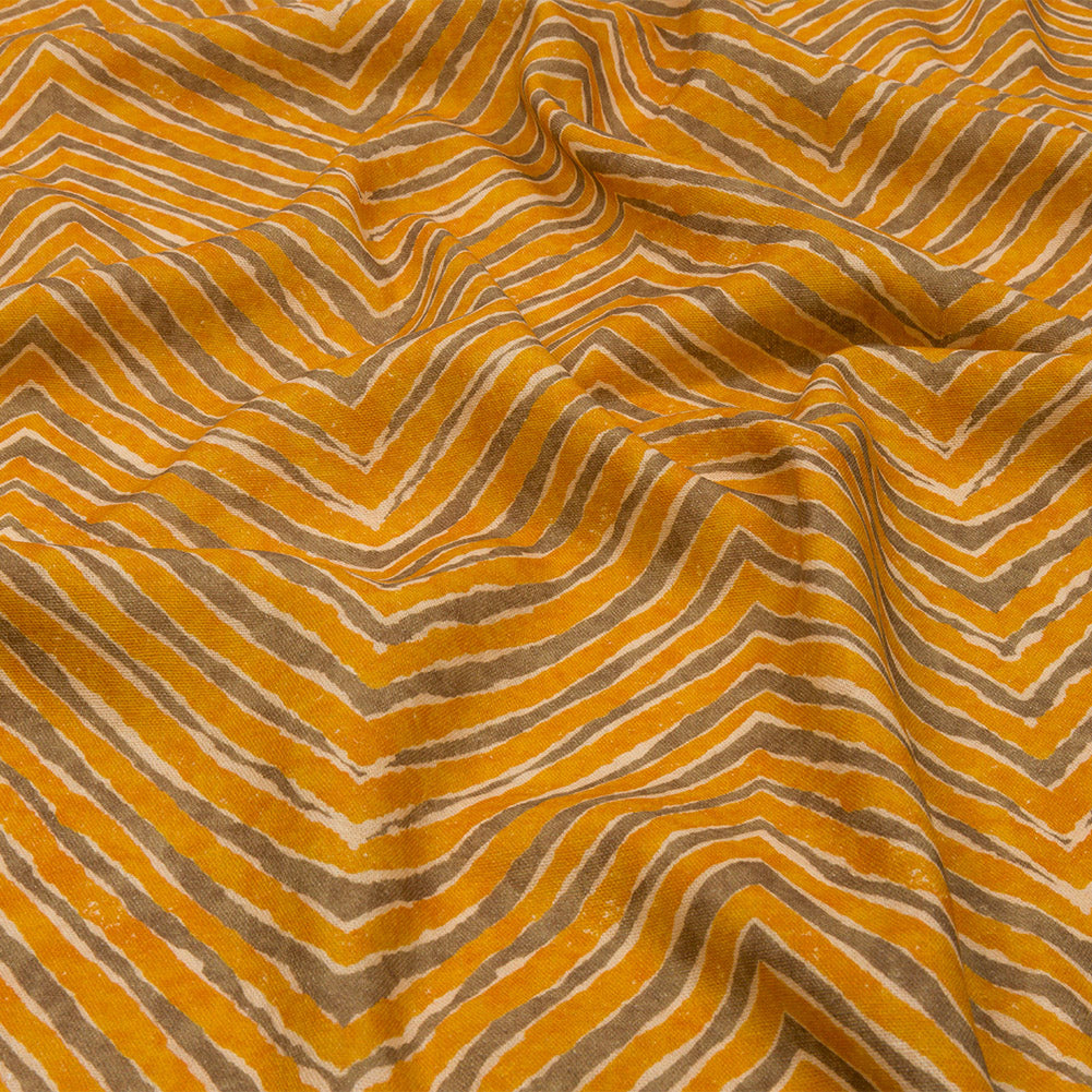 Linen and Rayon Woven - Taupe and Orange Painterly Chevrons - August Attitude Print - Mood Exclusive Palm Beach Collection Linen and Rayon Woven - Taupe and Orange Painterly Chevrons - August Attitude Print - Mood Exclusive Palm Beach Collection