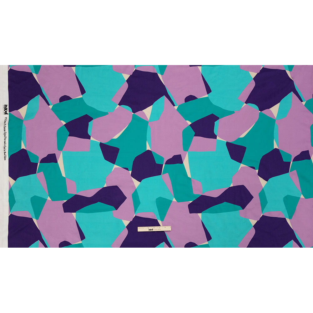 Stretch Cotton Sateen - Lilac and Turquoise Geometric Gems - Midnight Train to Georgia Print - Mood Exclusive Yesterday Collection - Full Stretch Cotton Sateen - Lilac and Turquoise Geometric Gems - Midnight Train to Georgia Print - Mood Exclusive Yesterday Collection - Full