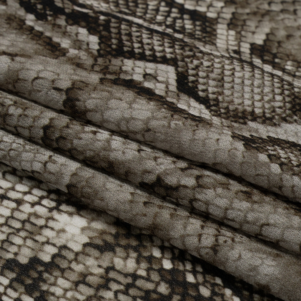 Viscose Georgette - Gray Python Skin - Tanzania Temptations Print - Mood Exclusive Kilimanjaro Collection - Folded Viscose Georgette - Gray Python Skin - Tanzania Temptations Print - Mood Exclusive Kilimanjaro Collection - Folded