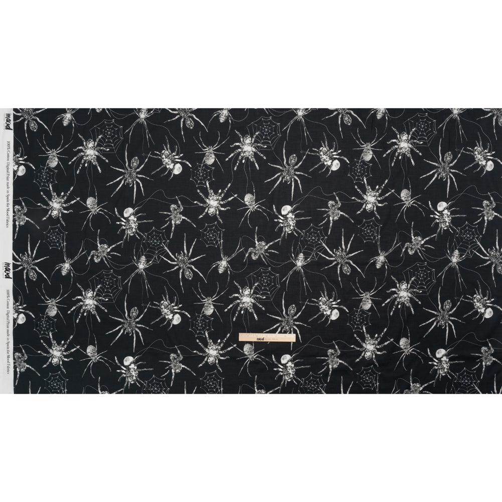 Cotton Voile - Black and White Spiders - Mood Exclusive Tantalizing Tarantulas Print Full Cotton Voile - Black and White Spiders - Mood Exclusive Tantalizing Tarantulas Print Full
