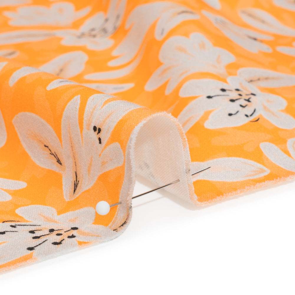 Stretch Cotton Sateen - Yellow Floral - Daybreak Bloom Print - Mood Exclusive Chariot Collection - Detail Stretch Cotton Sateen - Yellow Floral - Daybreak Bloom Print - Mood Exclusive Chariot Collection - Detail