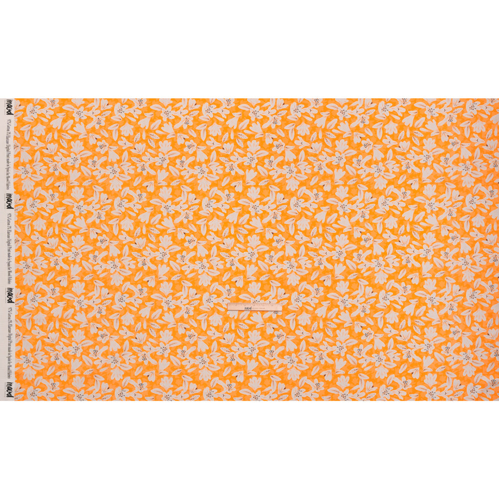 Stretch Cotton Sateen - Yellow Floral - Daybreak Bloom Print - Mood Exclusive Chariot Collection - Full Stretch Cotton Sateen - Yellow Floral - Daybreak Bloom Print - Mood Exclusive Chariot Collection - Full