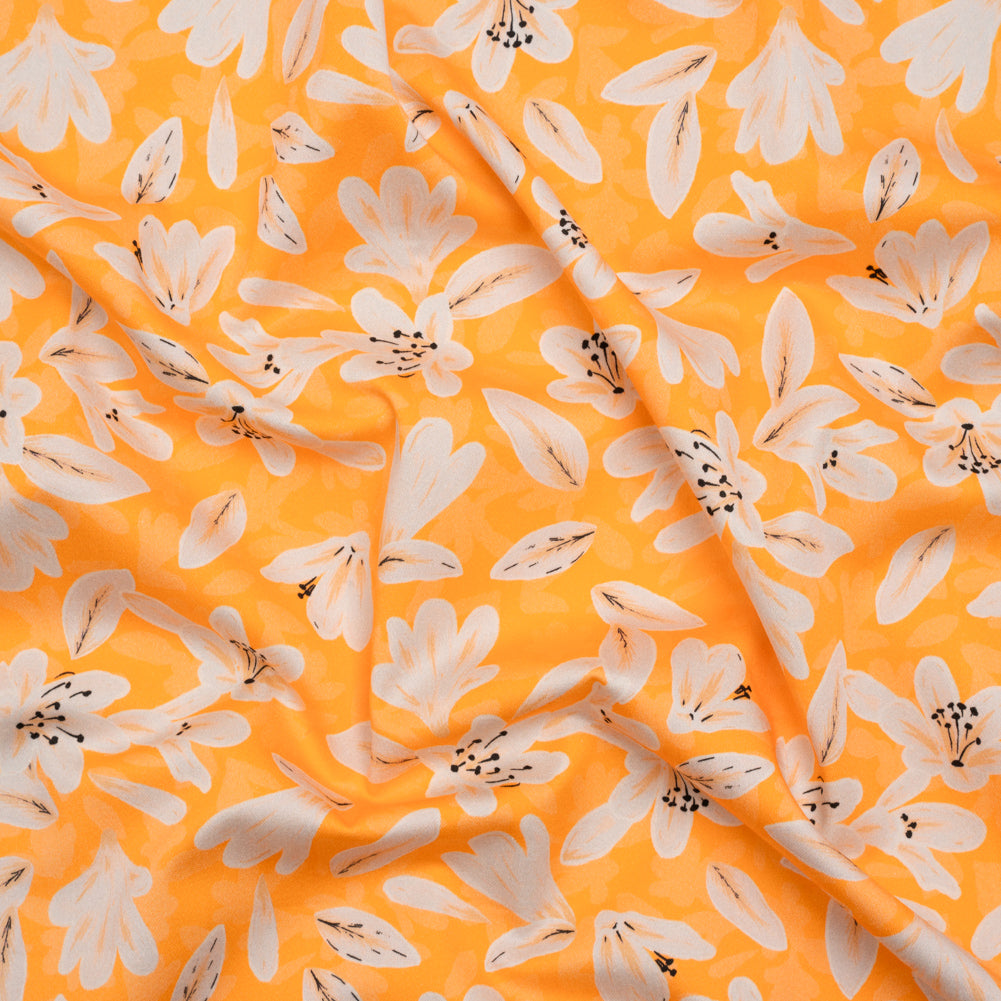 Stretch Cotton Sateen - Yellow Floral - Daybreak Bloom Print - Mood Exclusive Chariot Collection Stretch Cotton Sateen - Yellow Floral - Daybreak Bloom Print - Mood Exclusive Chariot Collection