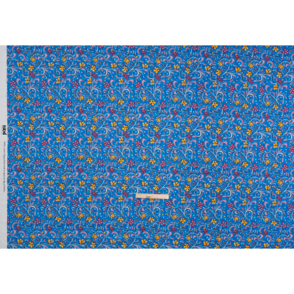 Cotton Voile - Blue and Yellow Floral - Apollo's Laurel Print - Mood Exclusive Chariot Collection - Full Cotton Voile - Blue and Yellow Floral - Apollo's Laurel Print - Mood Exclusive Chariot Collection - Full