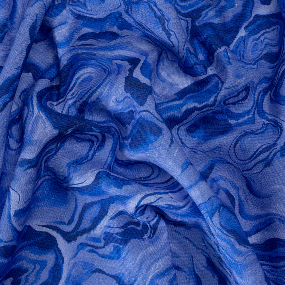 Linen-Rayon Woven - Blue Abstract - Skyscape Print - Mood Exclusive Chariot Collection Linen-Rayon Woven - Blue Abstract - Skyscape Print - Mood Exclusive Chariot Collection