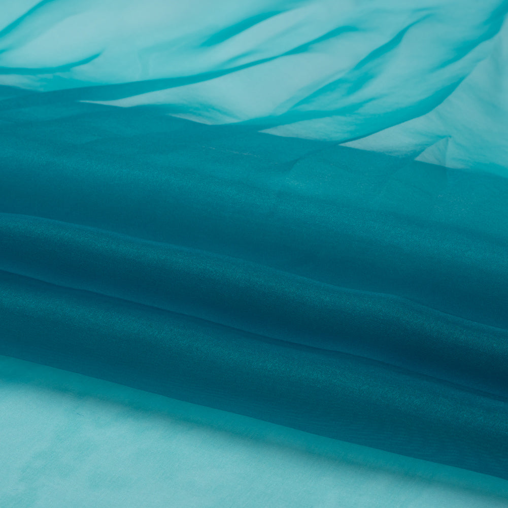 Polyester Organza - Deep Teal - Luscinia Collection by Mood - Folded Polyester Organza - Deep Teal - Luscinia Collection by Mood - Folded