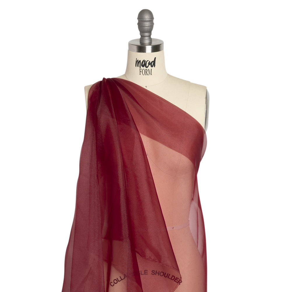 Polyester Organza - Burgundy - Luscinia Collection by Mood - Drape Polyester Organza - Burgundy - Luscinia Collection by Mood - Drape