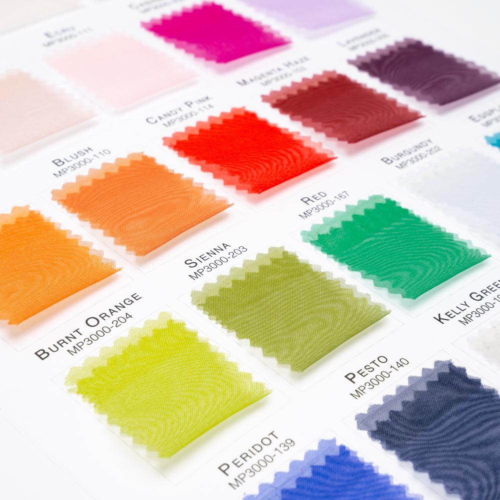 Color Card - Luscinia Premium Polyester Organza Collection - 8.5" x 11", 3-Hole - Folded Color Card - Luscinia Premium Polyester Organza Collection - 8.5" x 11", 3-Hole - Folded